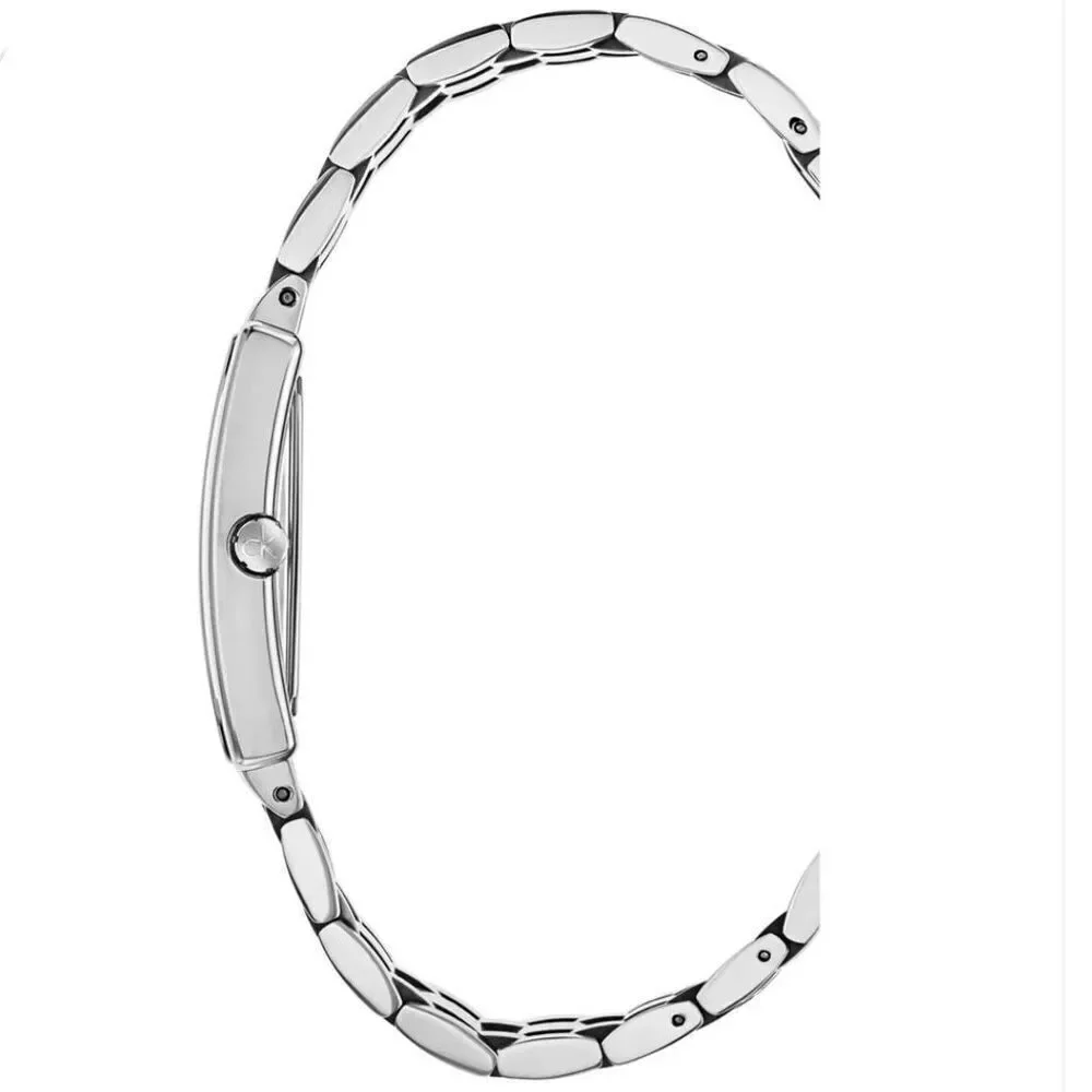 NWT CALVIN KLEIN Swiss Quartz White Dial Stainless Steel Silver Women's Watch
